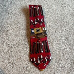Embassy Row Men's Red Novelty Cigar & Wine Silk Tie